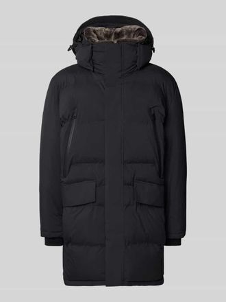 Strellson Regular Fit Mantel mit abnembarer Kapuze in Black, Größe 46