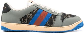 Gucci Screener sneakers - men - Cotton/Fabric/Rubber/Calf Leather/Calf Leather - 11 - Grey