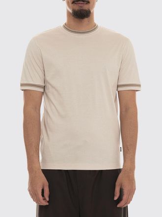 HUGO BOSS T-shirt slim fit in cotone a girocollo con profili a contrasto