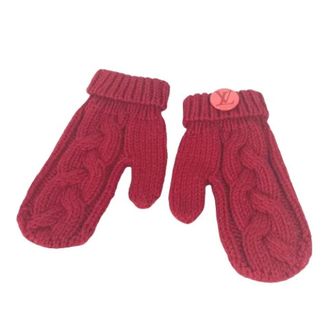 Louis Vuitton Pre-owned Mittens - Dames - Pre-owned - Rood - Maat: ONE Size Wol