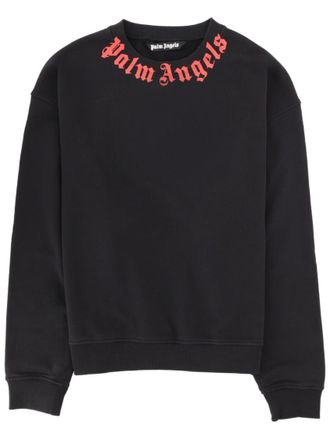 Palm Angels Black Logo Crew Neck Sweatshirt
