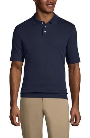 Lands End School Uniform Short Sleeve Banded Bottom Polo Shirt in Classic Navy at Nordstrom, Size X-Large