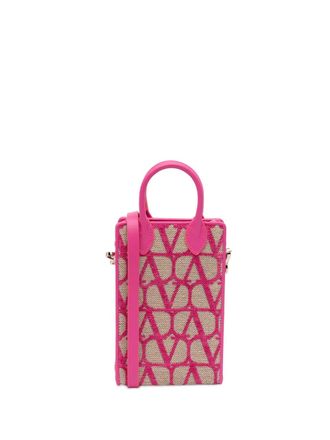 Valentino Garavani 2018-2025 Leather Trimmed Toile Iconographe satchel - Brown