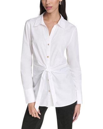 Halston Heritage Tie Front Button Up