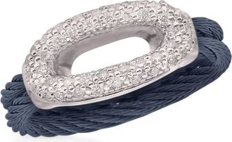 Al&oacute;r Womens Open Oval Ring In Blueberry