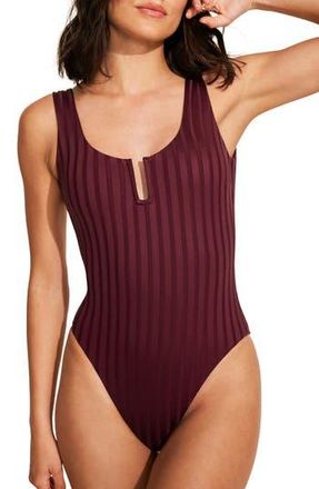 Vitamin A Ursula U-Wire Rib One-Piece Swimsuit in Sangria Superib at Nordstrom Rack, Size Medium
