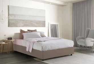 Talamo Italia Talamo Italia - Cama Matrimonial Dana, Cama Contenedor Con Revestimiento De Tela, 100% Made In Italy, Apertura Frontal, Con Colch&oacute;n 160x190 Cm Incluid