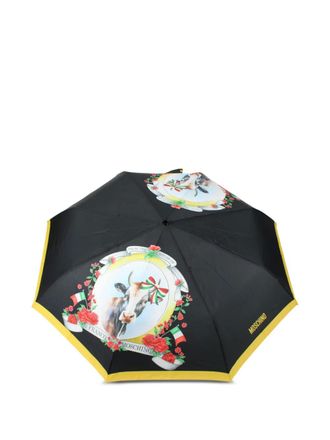 Moschino cow-print umbrella - Black