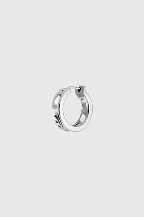 Diesel Stainless Steel Hoop Earring - Earrings - Unisex - Silver