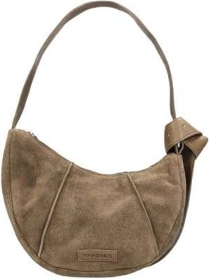 Shabbies Amsterdam suede schoudertas Platamini taupe