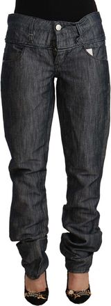 Acht Womens Relaxed Fit Jeans Dark Wash - Dark Grey Cotton - Size 26 (Waist)