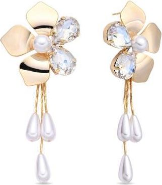 Eye Candy Los Angeles Penelope Flower Drop Earrings in Gold at Nordstrom Rack