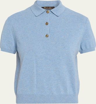 Loro Piana Classic Baby Cashmere Short-Sleeve Polo Sweater