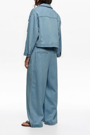 Bimba & Lola Fluid Boxy Denim Jacket in Light Denim Blue at Nordstrom, Size X-Small Eu