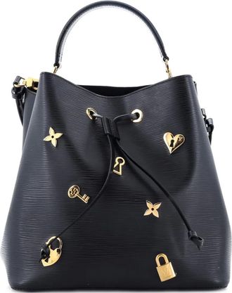 Louis Vuitton NeoNoe Handbag Love Lock Epi leren bucket-tas - Zwart