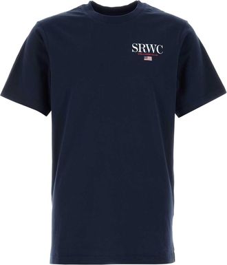 Sporty & Rich Navy Blue Cotton T Shirt