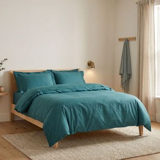 Dmora Copripiumino Matrimoniale Wickliffe, Federa Inclusa, Chiusura Bottoni, 240x220 Cm Verde