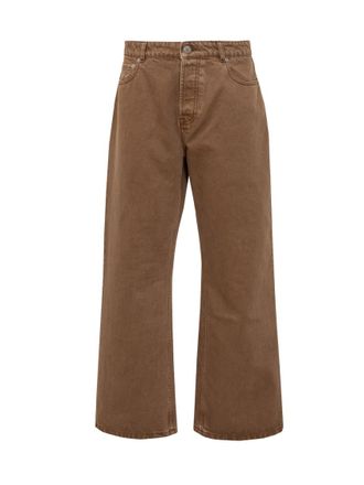 Ami Brown Relaxed Mid Rise Jeans