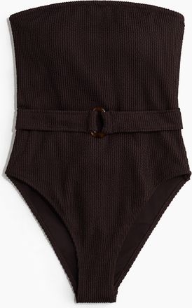 H&M Bandeau-Badeanzug mit wattierten Cups - Brown