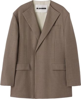 Jil Sander single-breasted wool blazer - men - Wool - 50 - Brown