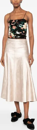 Forte_Forte Metallic Eco Leather Skirt - Silver