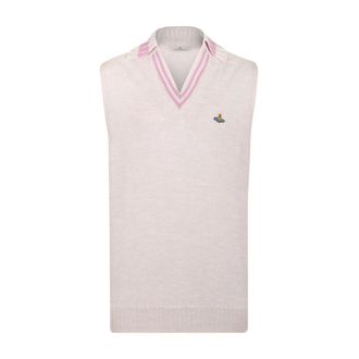 Vivienne Westwood Sleeveless Knitwear, male, Gray, Size: XL Fisherman Vest