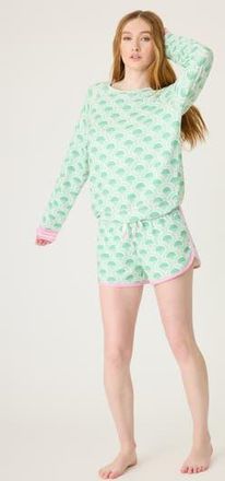 PJ Salvage Peach Party Short Pajamas in Spring Green at Nordstrom Rack, Size Small