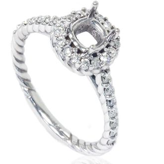 Pompeii3 5/8ct Braided Engagement Ring Setting 14K White Gold Size Selectable