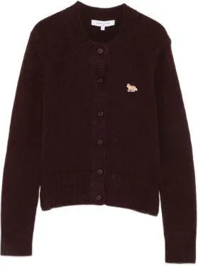 Maison Kitsun&eacute; Maison Kitsune | Baby Fox Lambswool Fitted Cardigan - L