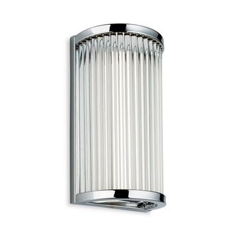 Netlighting Jewel Integrated LED Bathroom Flush Wall Light Chrome with Clear Glass Rods IP44 in Grey