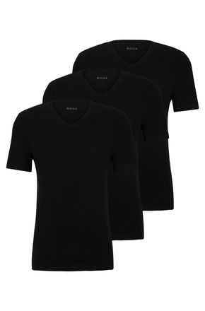 HUGO BOSS V-Shirt BOSS T-Shirt VN 3P CO, Herren, Gr. XXL, schwarz, Jersey, Obermaterial: 100% Baumwolle, Shirts V-Shirt