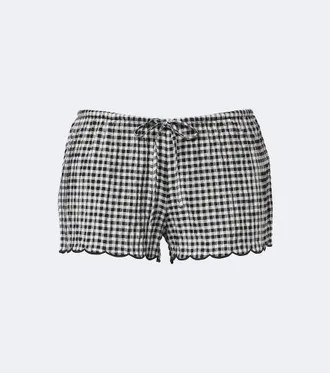 Montce Swim Gingham scalloped shorts