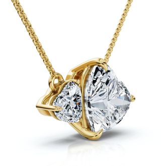 Pompeii3 1/2Ct Heart Cut Toi Et Moi Forever Us Pendant 14k Gold Lab Grown