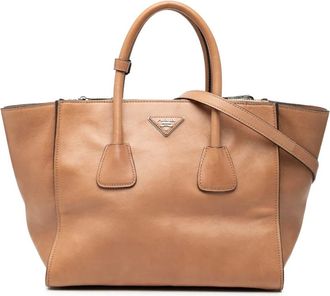 Prada Borsa a tracolla in pelle di vitello lucida con tasche 2000-2025 - Marrone