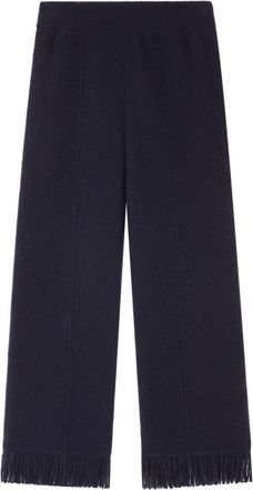 Alanui Finest fringe-detail trousers - women - Cashmere/Polyester/Silk - S - Black