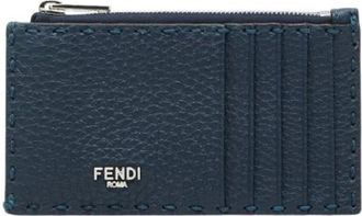 Fendi Pre-owned Card case - Dames - Vintage Accessoires - Blauw - ONE Size - Leer - Vintage
