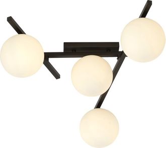 Wonderlamp Plafón de techo 4 luces nórdico negro con posición modificable