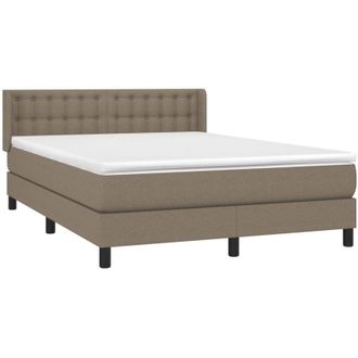 vidaXL Vidaxl - Cama Box Spring Con Colch&oacute;n Tela Gris Taupe 140x190 Cm