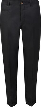Pantaloni Torino Zwarte Slim Fit Wollen Broek - Heren - Slim Fit Broeken - Zwart - W33 - Wol - Broeken