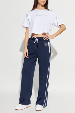 Michael Michael Kors Sweatpants With Logo, Womens, Navy Blue