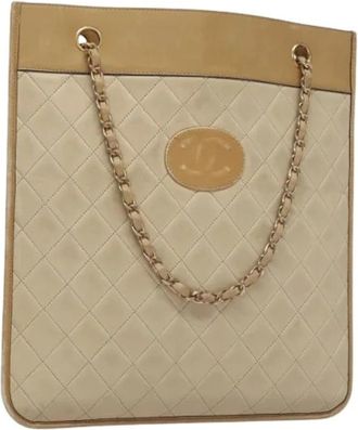 Chanel Pre-owned Tote Bags, female, Beige, Size: ONE SIZE Pre-owned Vintage Tote Bag
