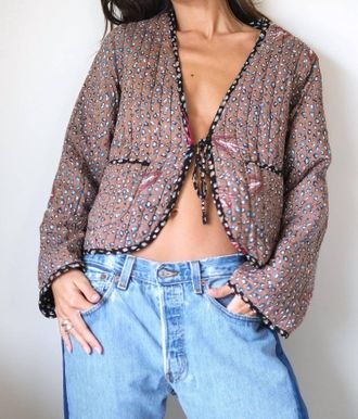 Natalie Martin Saskia Jacket In Swallow Combo