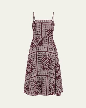 Veronica Beard Kitt Bandana-Print Midi Dress