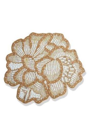 Tiramisu The Art Deco Bloom Beaded Charger in Gold at Nordstrom Rack