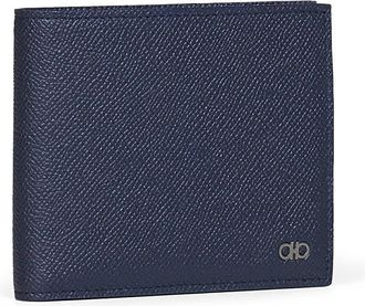 Ferragamo Mens Wallet Gancini Dark Navy Calfskin Blue Calf Leather & Cardholders