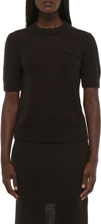 Helmut Lang Short Sleeve Sweater in Dark Brown at Nordstrom, Size Xx-Small