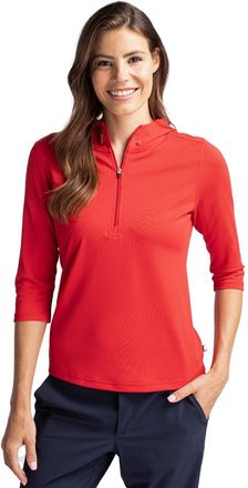 Cutter & Buck Virtue Eco Pique Recycled Half Zip Pullover Womens Hoodie Jacket
