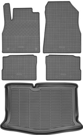 OEM Juego De Alfombrillas De Goma Para Coche Y Alfombrilla Para Maletero Para Nissan Micra K14 Hatchback (2017)