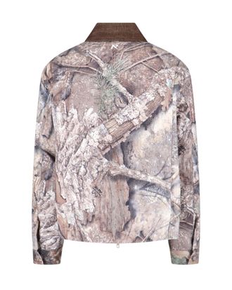 Represent Mens Jacket Tracker Camo Green Cotton
