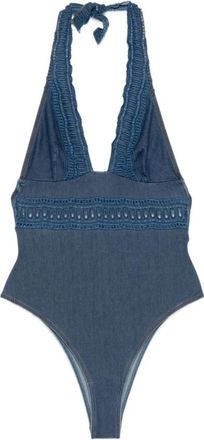 Ermanno Scervino Blauwe zijden & nylon zee kleding - Dames - Badpakken - Blauw - M - Nylon - Badmode